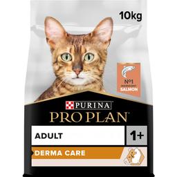 Сухой корм для взрослых кошек для поддержания здоровья кожи и красоты шерсти Purina Pro Plan Adult 1+ Derma Care, с лососем, 10 кг (12434317)
