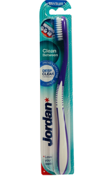 Зубна щітка Jordan Clean Between, для чутливих зубів та ясен, фіолетовий з білим