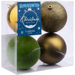 Набор новогодних шаров Novogod'ko 10 см оливковый 4 шт. (974425)