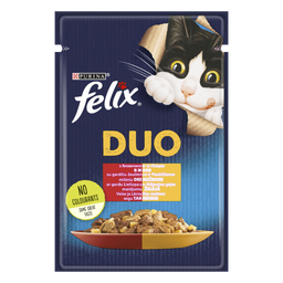 Влажный корм для кошек Felix Sensations Sauces, с говядиной и птицей, 85 г