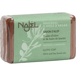Алеппское мыло Najel Aleppo Soap Ghassoul & Argan oil с органом и вулканической глиной 100 г