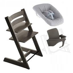 Набір Stokke Tripp Trapp Hazy Grey: стільчик, спинка з обмежувачем Baby Set і крісло для новонароджених Newborn (k.100126.00)