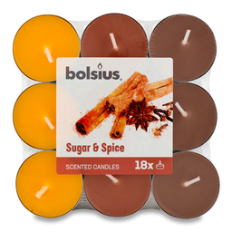 Набір ароматних свічок Bolsius, Sugar&Spice, 18 шт. (835148)