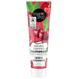 Зубна паста Organic Shop Cherry and Pomegranate, захист від карієсу, 100 г