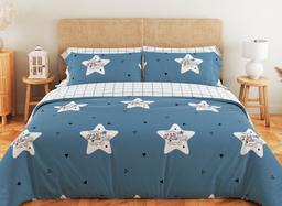 Комплект постельного белья ТЕП Soft dreams Twinkle Stars евро голубой с белым (2-03859_25350)