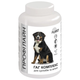 Вітамінно-мінеральна добавка для собак ProVET Профілайн ГАГ комплекс, для суглобів та зв'язок, 100 таблеток, 123 г (PR241878)