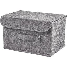 Ящик для хранения с крышкой МВМ My Home S текстильный, 270х200х160 мм, серый (TH-07 S GRAY)