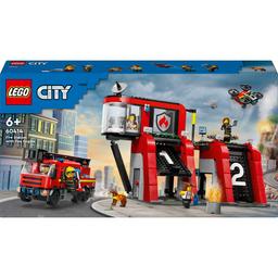 Конструктор LEGO City Пожежне депо з пожежною машиною 843 деталі (60414)