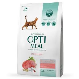 Сухой корм для для стерилизованных/кастрированных кошек Optimeal, с говядиной и сорго, 4 кг (B1841401)
