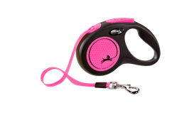 Повідець-рулетка Flexi Neon S, для собак до 15 кг, стрічка 5 м, рожевий (CL11T5.251.S NEOP)