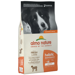 Сухий корм для дорослих собак середніх порід Almo Nature Holistic Dog, M, зі свіжим ягням, 12 кг (741)