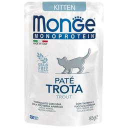 Влажный корм Monge Cat Monoprotein Kitten паштет с форелью, 85 г (70013727)