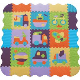 Дитячий ігровий килимок-пазл Baby Great Швидкий транспорт, з бортиком, 122х122 см (GB-M129V2Е)
