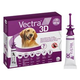 Краплі на холку для собак від 25,1 до 40 кг CEVA Vectra 3D, від зовнішніх паразитів, 1 упаковка (3 піпетки по 4,7 мл)