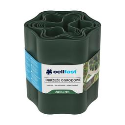 Стрічка газонна Cellfast, бордюрна, хвиляста, 20 см x 9 м, темно-зелена (30-023H)