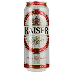 Пиво Kaiser, світле, 5%, з/б, 0.5 л