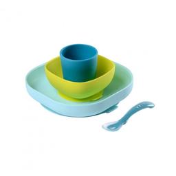 Набір силіконового посуду Beaba Babycook, 4 предмета, синій (913428)