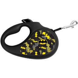 Поводок-рулетка для собак Waudog R-leash Бэтмен Узор, светоотражающий, S, до 15 кг, 5 м, черный