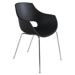 Кресло Papatya Opal, база хром, матовый черный (817066)