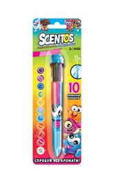 Многоцветная ароматная шариковая ручка Scentos Волшебное настроение, 10 цветов, голубой корпус (41250)