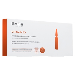 Ампули-концетрат Babe Laboratorios Vitamin C+ для депігментації з антиоксидантним ефектом, 10x2 мл (8436571630353)