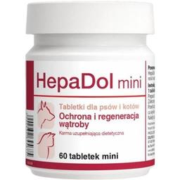 Витаминно-минеральная добавка Dolfos HepaDol mini для защиты и восстановления печени у собак и кошек, 60 мини таблеток