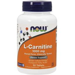 L-Карнитин Now L-Carnitine Fitness Support 1000 мг 50 таблеток