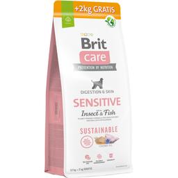 Сухой корм для собак с чувствительным пищеварением Brit Care Dog Sustainable Sensitive с рыбой и насекомыми 14 кг (12 + 2 кг)