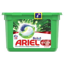 Капсули для прання Ariel Pods Все-в-1 + Екстра OXI Effect, 18 шт (81763739)