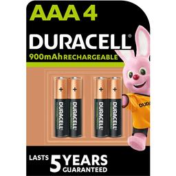 Аккумуляторы Duracell Rechargeable AAA 900 mAh HR03/DX2400, 4 шт. (5005015)