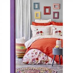 Набор постельное белье с покрывалом Karaca Home Elia pembe 2020-1, евро, розовый, 7 предметов (svt-2000022231138)