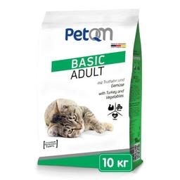 Сухой корм для кошек PetQM Cats Basic Adult with Turkey&Vegetables, с индейкой и овощами, 10 кг (701567)
