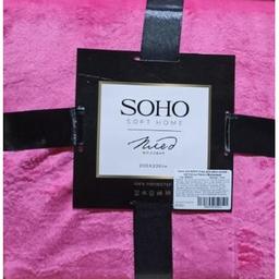 Плед Soho Pattern, флисовый, малиновый, 230х200 см (1023К)