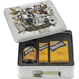 Подарочный набор для ухода за бородой Proraso Wood&Spice в металлической коробке