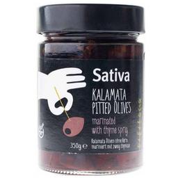 Оливки Sativa Каламата без кісточок мариновані з чебрецем 350 г