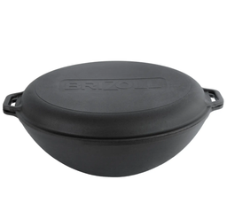 Сковорода Brizoll Wok чавунна з кришкою-сковородою, 36 см (W36-2)