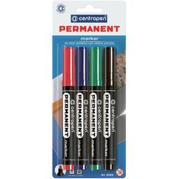 Набір перманентних маркерів Centropen Permanent конусоподібних 2.5 мм 4 шт. (8566/4/BL)