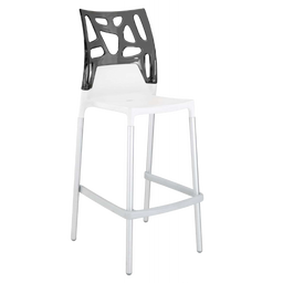 Барний стілець Papatya X-Treme Ego-Rock, білий з сірим (4823044306251)