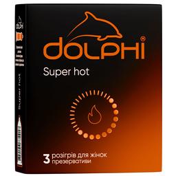 Презервативы латексные Dolphi Super hot с ребрами, точками и разогревающей смазкой, 3 шт. (DOLPHI/Super hot/3)