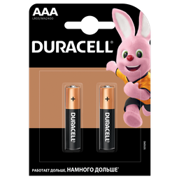 Щелочные батарейки мизинчиковые Duracell 1,5 V AAA LR03/MN2400, 2 шт. (706007)