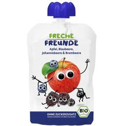 Органическое фруктовое пюре Freche Freunde Яблоко, голубика, ежевика, смородина 100 г (7126)
