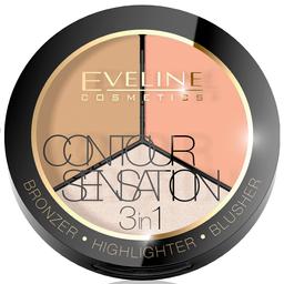 Палетка для контурингу Eveline Contour Sensation 3 в 1 02 13.5 г (LMKCONTOUR2)