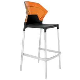Барный стул Papatya Ego-S, черный с оранжевым (430661)