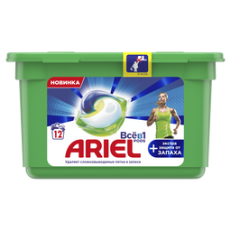 Капсулы для стирки Ariel Pods Все-в-1 + Экстра защита от запаха, 12 шт (81743889)