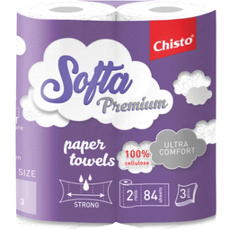 Бумажные полотенца Chisto Softa Premium, трехслойные, 2 рулона