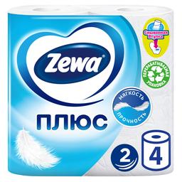 Двухслойная туалетная бумага Zewa Plus, белая, 4 рулона