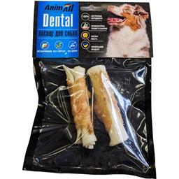 Ласощі для собак AnimAll Dental трубочка-рулетик №4, з м'ясом курки, 9-10 см, 2 шт.