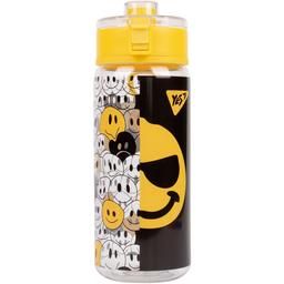 Пляшка для води Yes Melt Smile, 600 мл, жовта з чорним (707955)