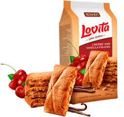 Печенье Roshen Lovita Cake Cookies с вишнево-ванильной начинкой 168 г (881136)