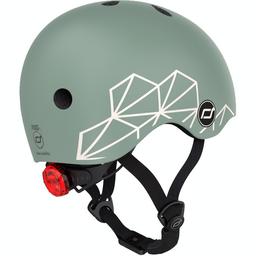 Шлем защитный Scoot and Ride, с фонариком, 45-51 см (XXS/XS), зеленый